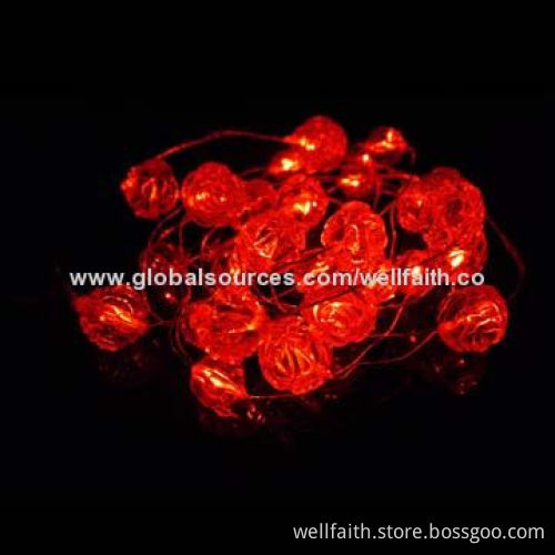 Wedding and Holiday LED Battery String Light with Flashing Jewel